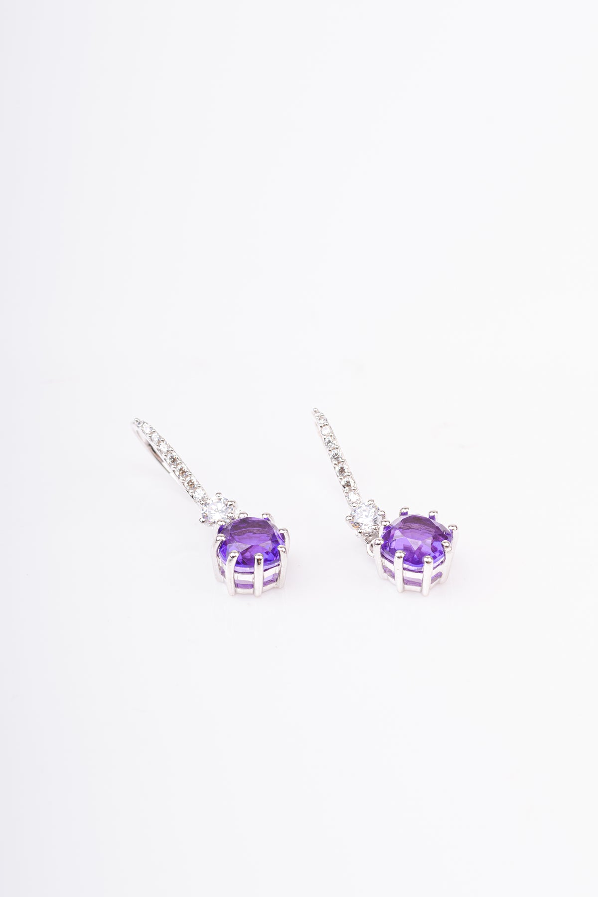 Amethyst Cushion Light Weighted Sterling Silver Dangler Earring