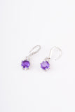 Amethyst Cushion Light Weighted Sterling Silver Dangler Earring