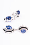 Blue Sapphire and Black Enamel Sterling Silver Dangler Earring