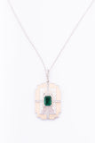 Antique Style Textured and Enamelled Gold Plated Sterling Silver Pendant