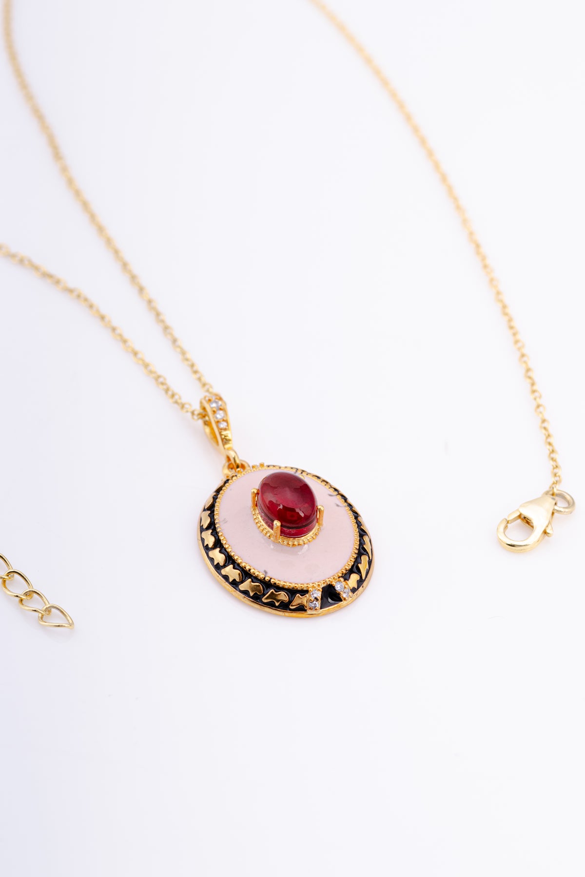 Antique Style Bi-Enamelled Gold Plated Sterling Silver Pendant