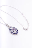 Amethyst Color and White Enamel Sterling Silver Pendant