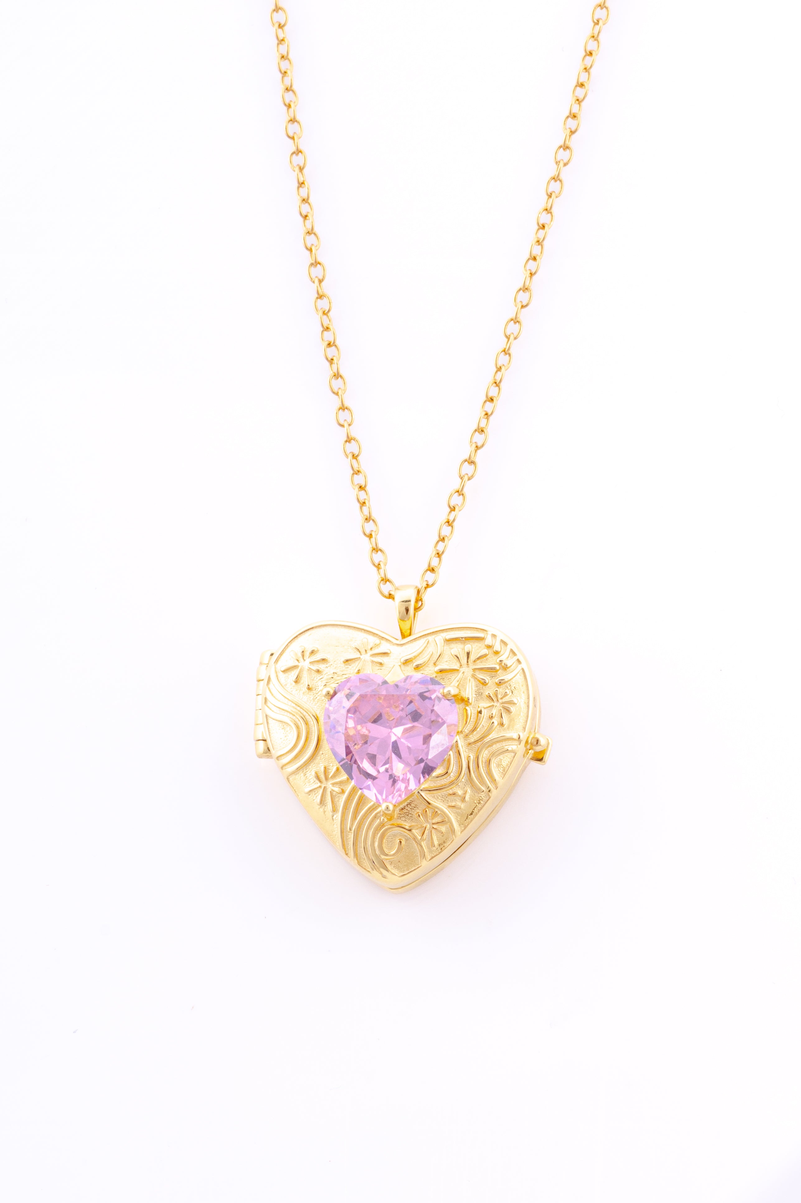 Amour Gold Plated Sterling Silver Locket with Chain