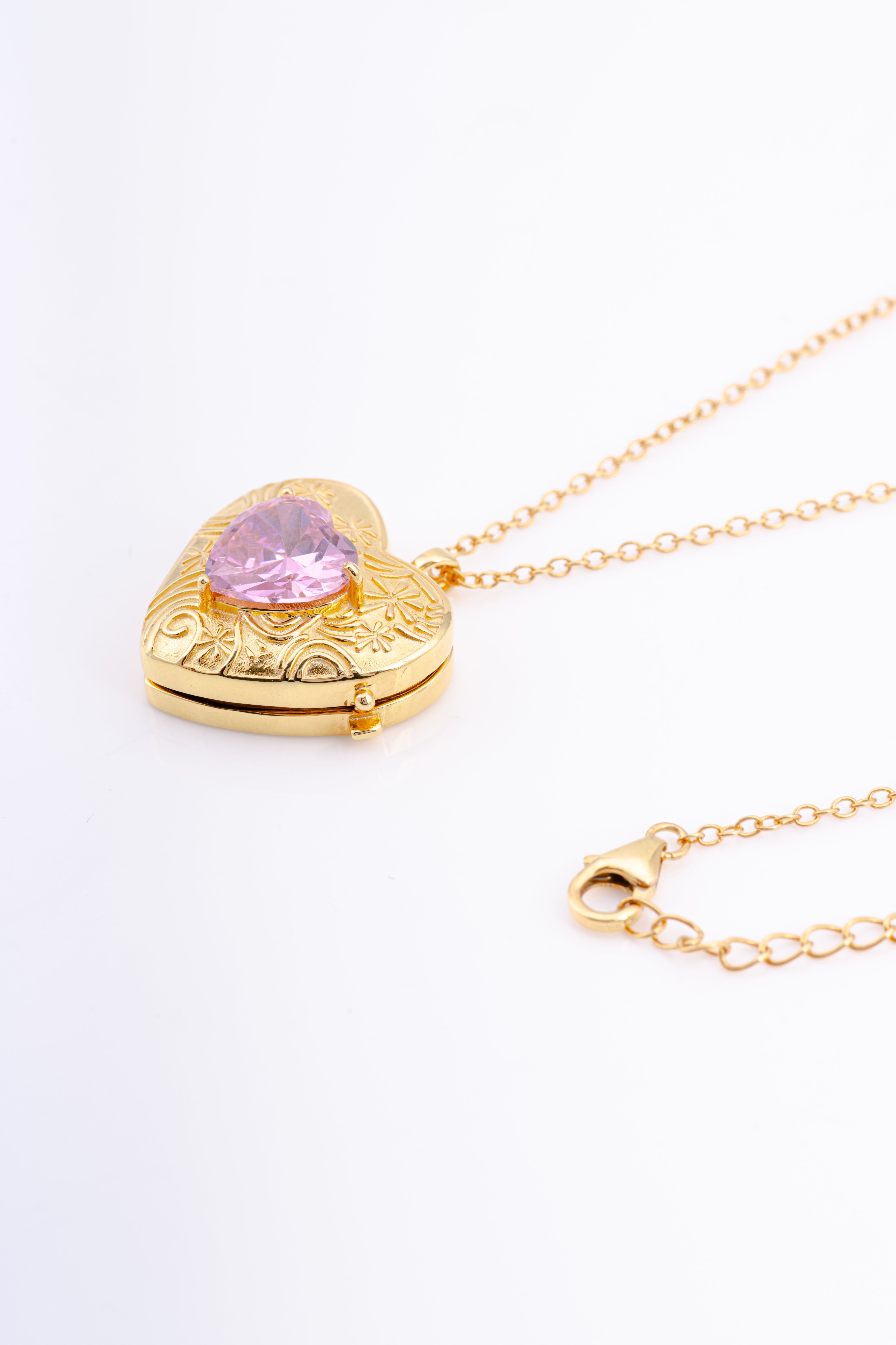 Amour Gold Plated Sterling Silver Locket with Chain