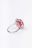 Classic Ruby and White Baguette Sterling Silver Cocktail Ring