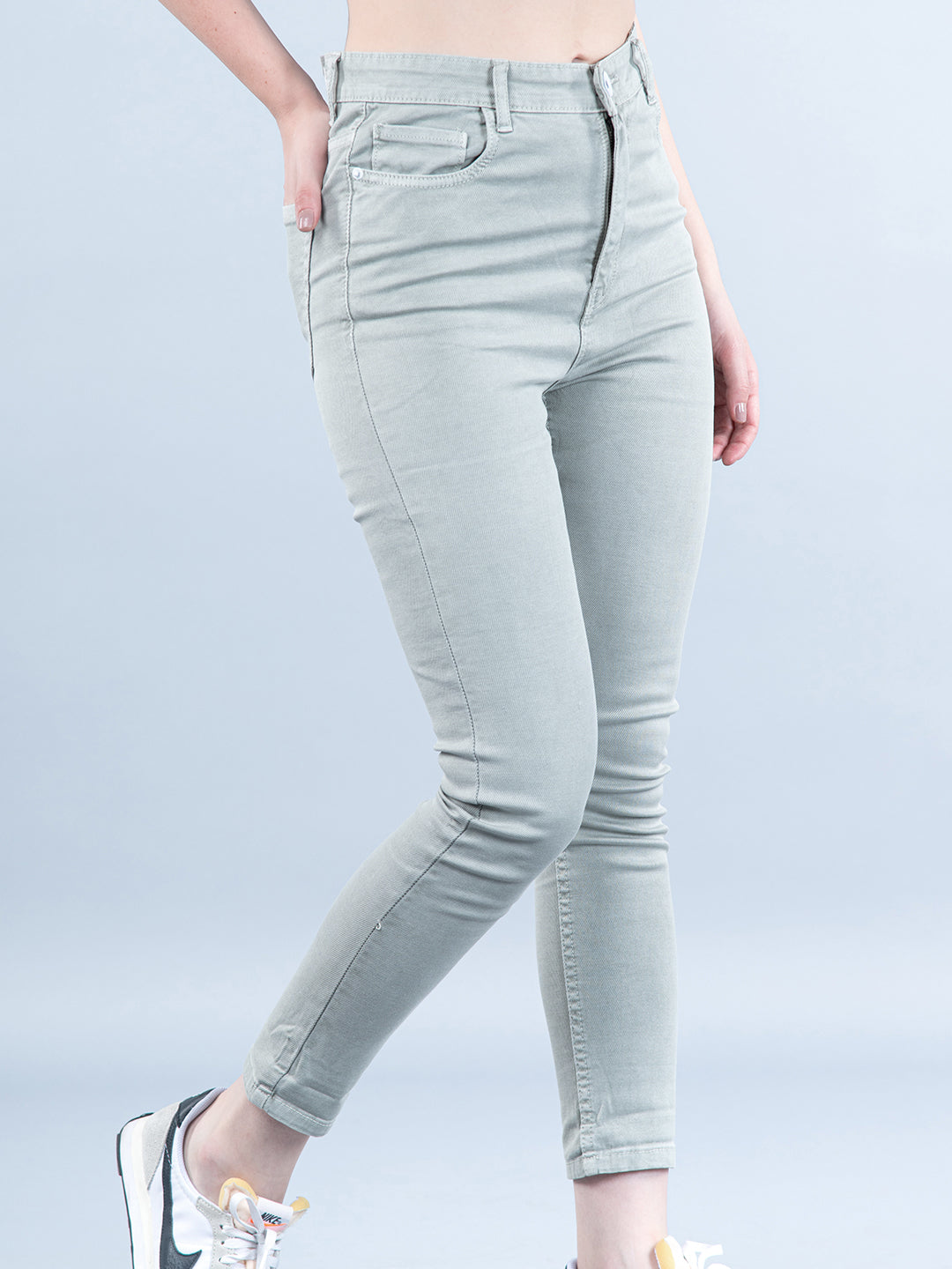 Pastel Green Skinny Fit Jeans