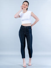 Contrast Colorblock Skinny Fit Jeans