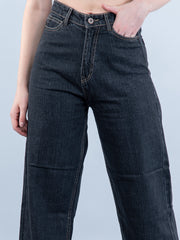 Black Straight Flared-fit Jeans