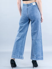 Two Pocket Light Blue Flared Jeans