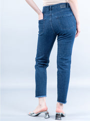 Mid Blue Thigh Cut Jeans