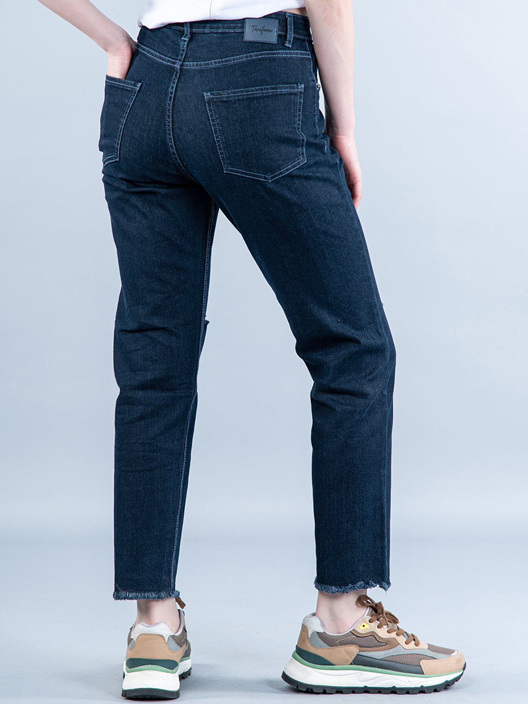 Dark Blue Thigh Cut Jeans
