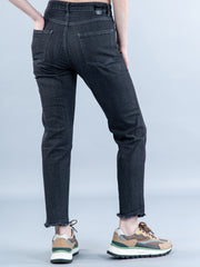 Black Thigh Cut Jeans