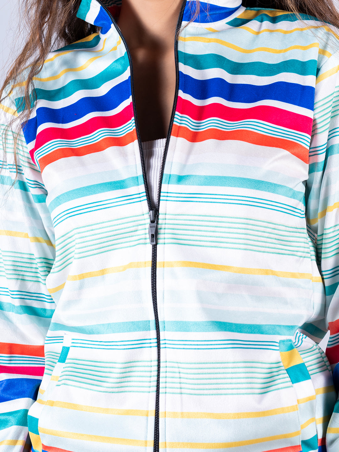 Multicolor Stripes Printed Jacket