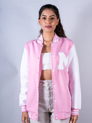 Baby Pink M Varsity Jacket