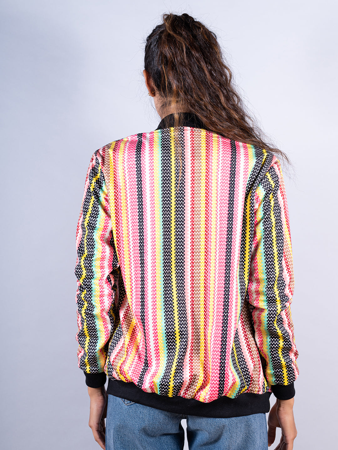 Multicolor Striped Velvet Jacket