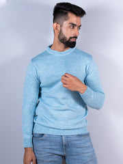 Powder Blue Color Crew Neck Sweater