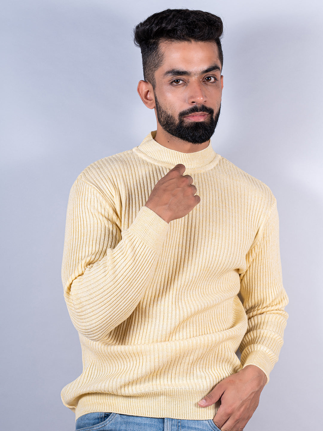 Yellow Color Turtle Neck Sweater