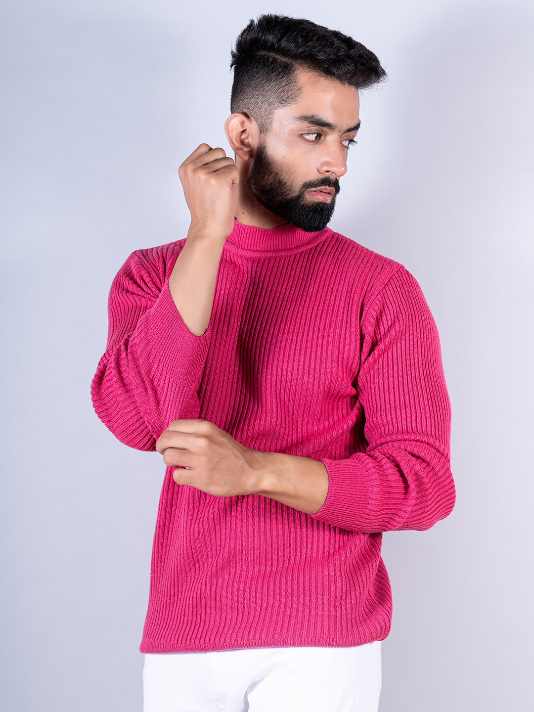 Dark Pink Color Turtle Neck Sweater