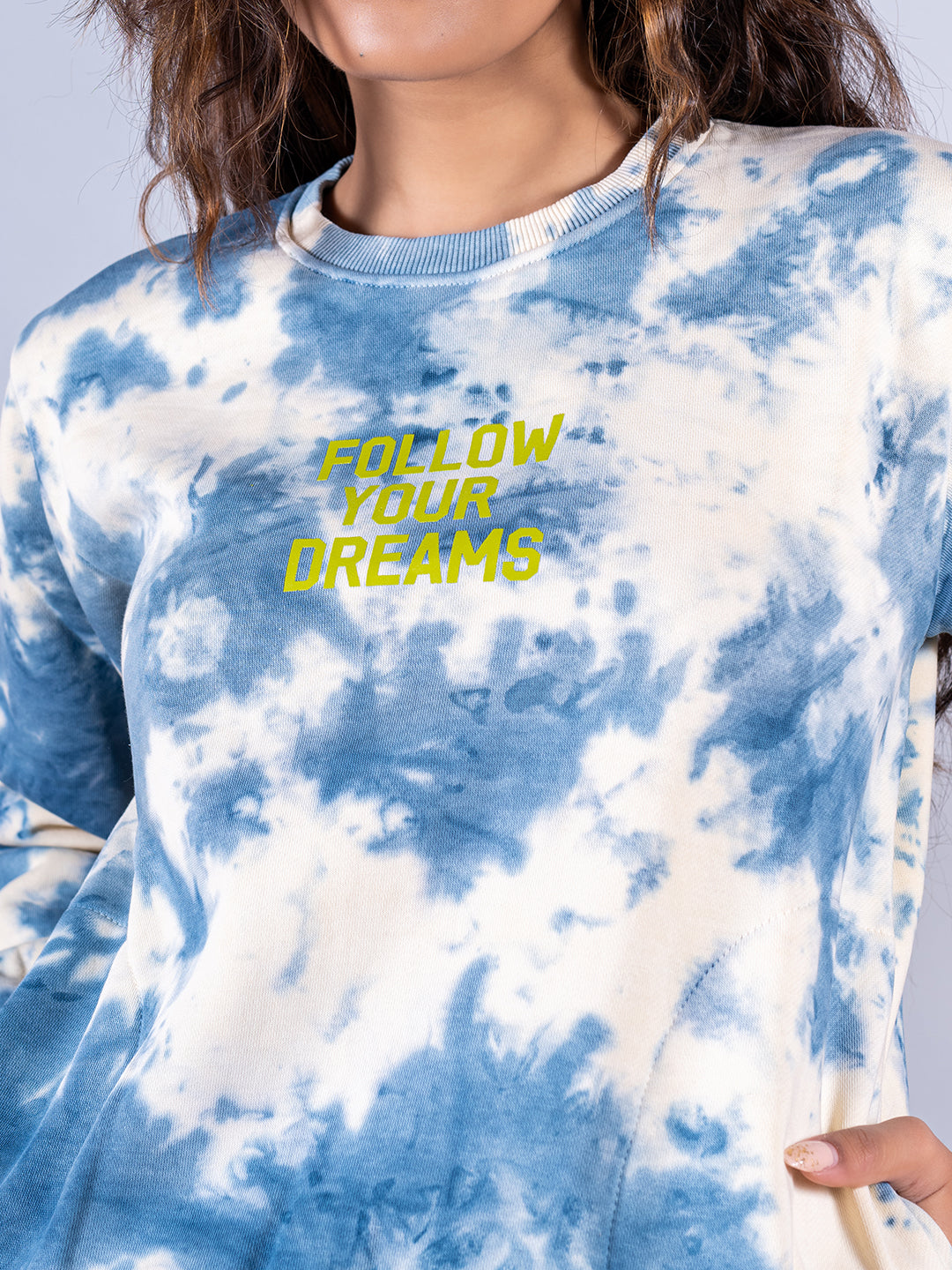 Blue Follow Your Dreams Tie-Dye Sweatshirt